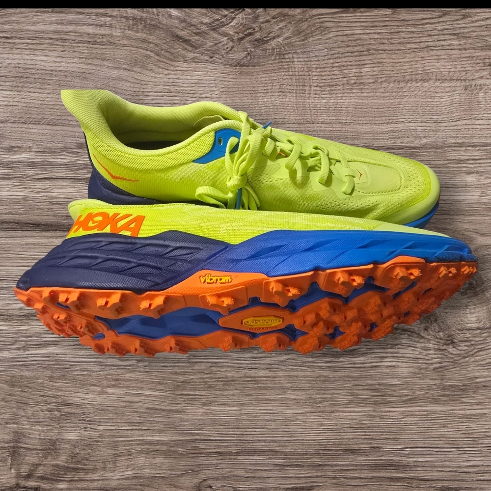 Hoka Yellow and Blue Sneakers with Cushioned Sole
